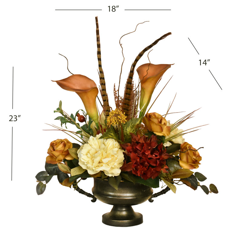 Floral Home Decor Mixed Centerpiece in Vase & Reviews | Wayfair